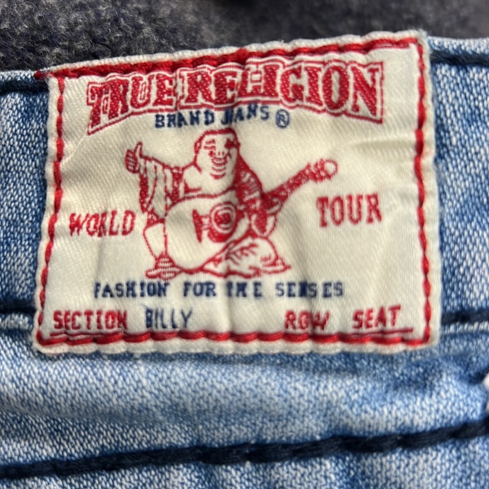 True‎ Religion Billy Straight Leg Jean Distressed Sz 26 - Picture 7 of 10